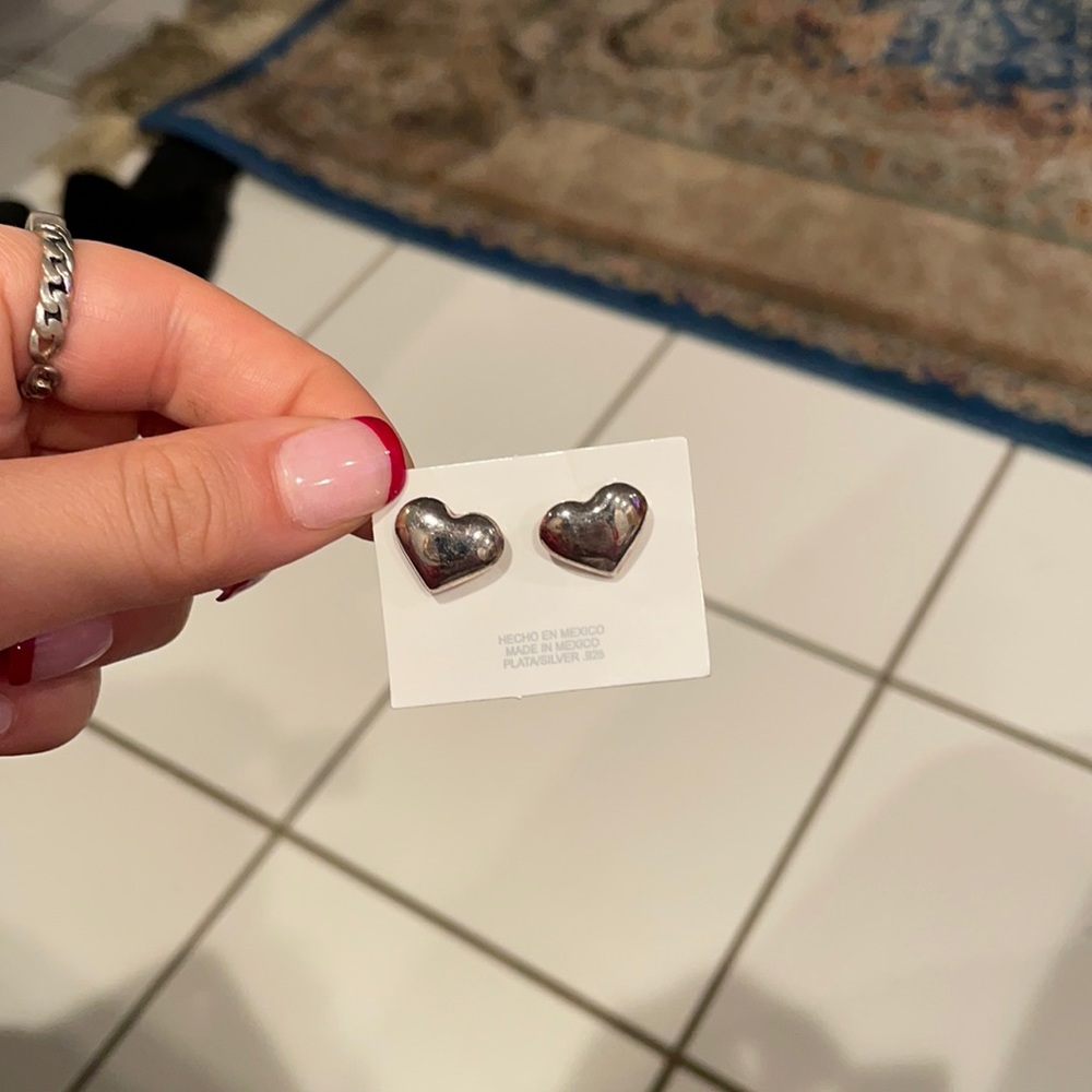 Cute plata silver plated 925 heart earrings <3